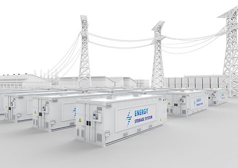 Energy storage station illustration image.
