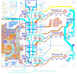 Layout is critical in SiC-based high power designs, such as EV chargers