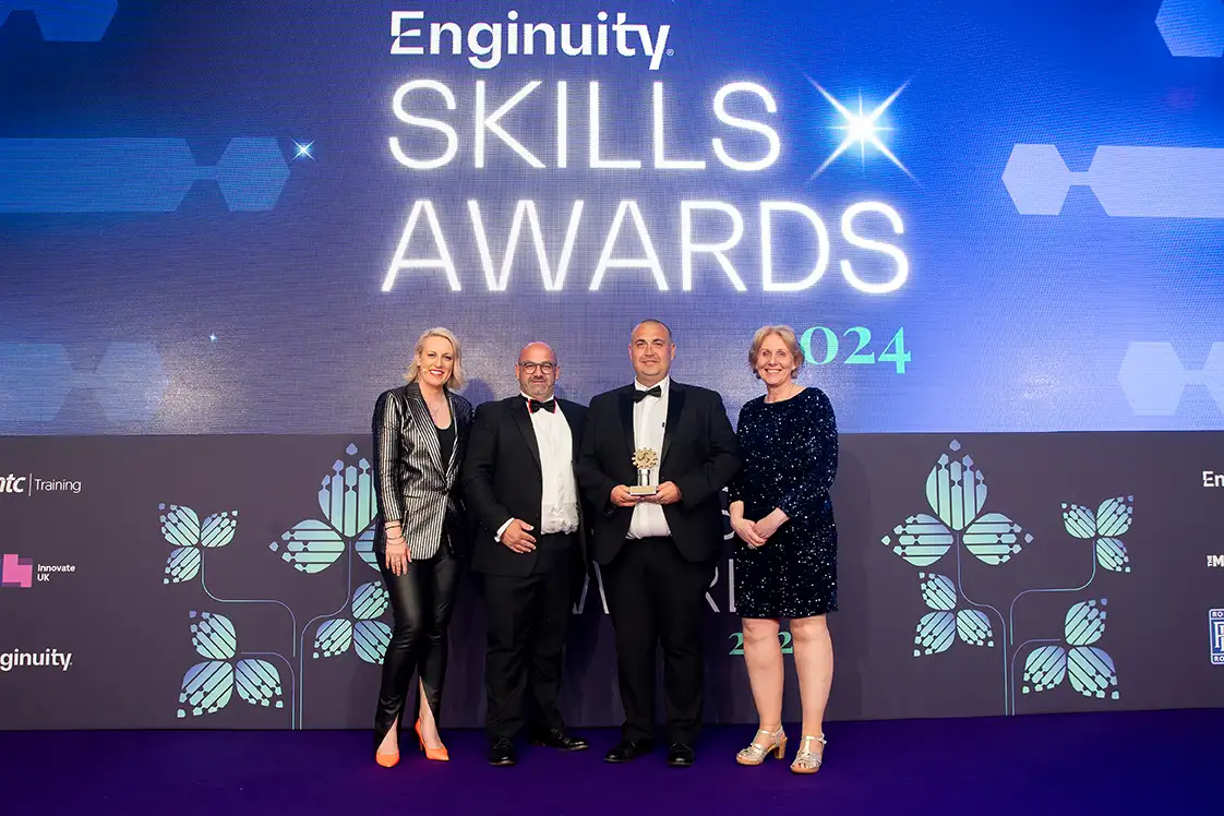The Brandauer team winning their SME Employer Skills Champion of the Year at the Enginuity Skills Awards