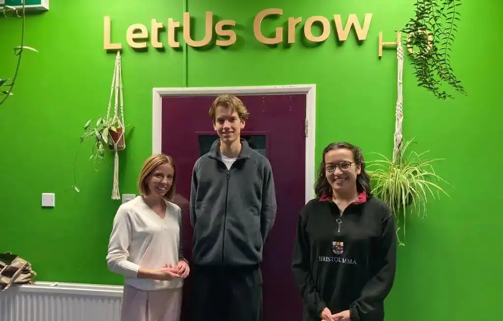 Helenna with Paddy Harris and Elisabeth Herratt from LettUs Grow.