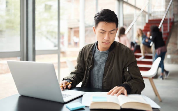 student studying