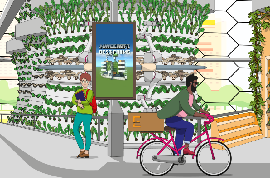 Enspire vertical farm billboard and bike