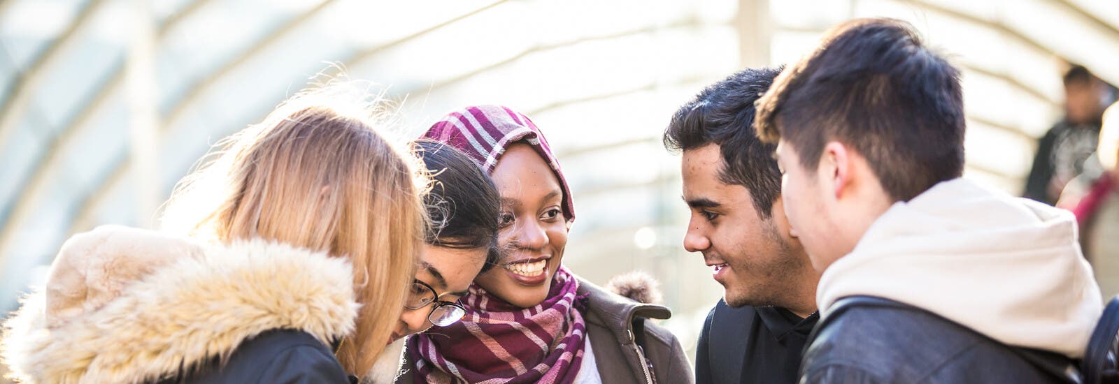 A group of students socialising in Glasgow