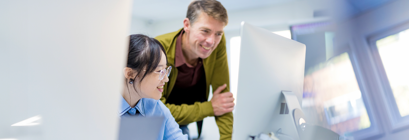 Sussex ISC student working in a computer lab