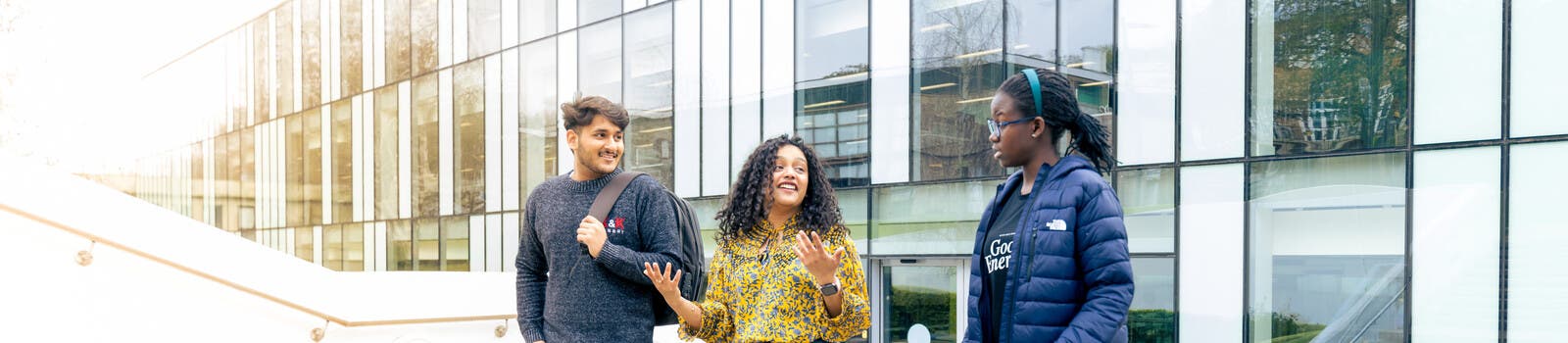 Kingston University students walking through campus