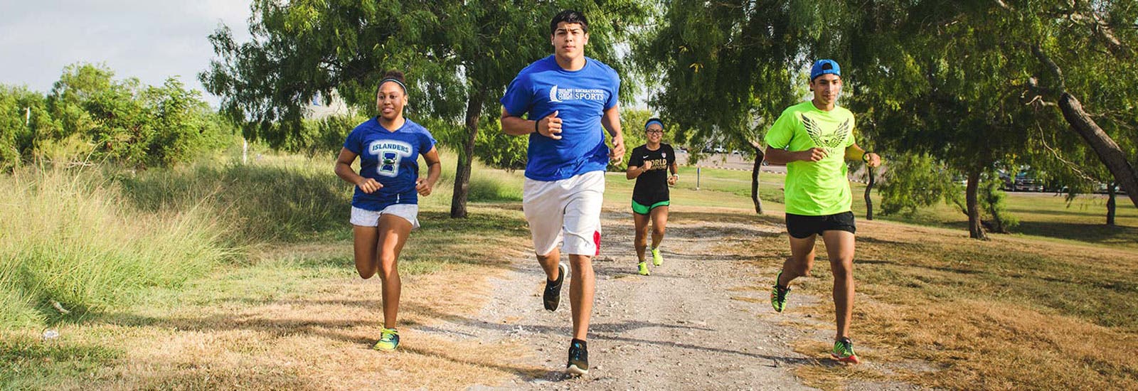 Students jogging together