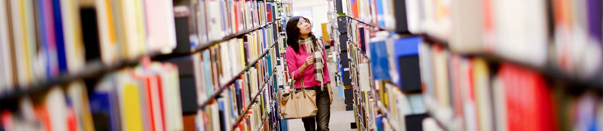 Surrey student in library