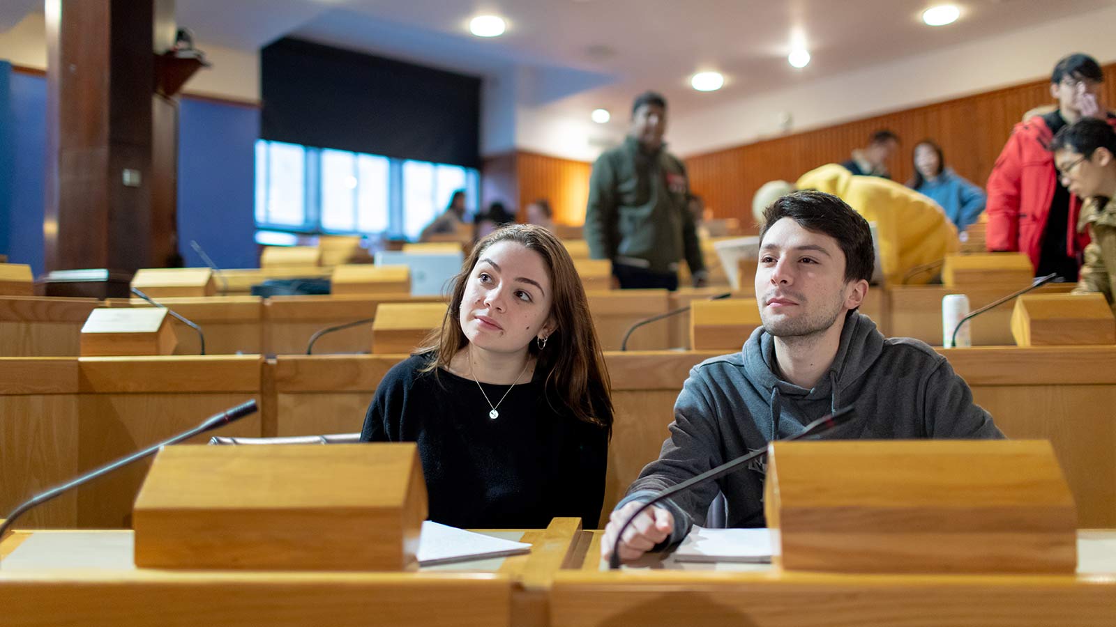 Aberdeen University students in a lecture theatre