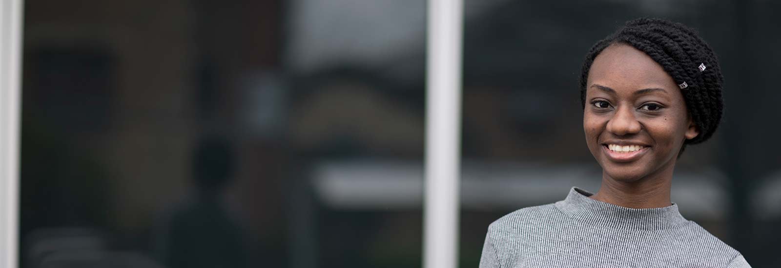 A University of Surrey student on campus