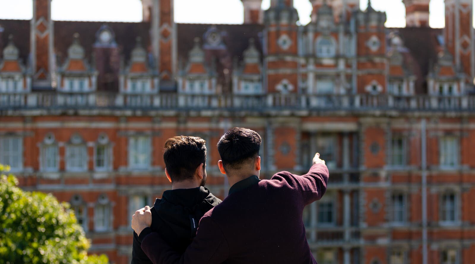 Students outside RHUL campus