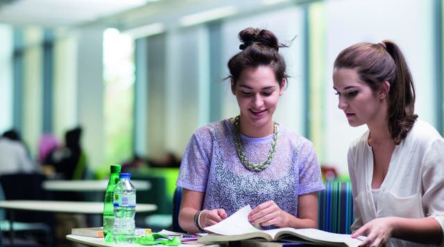 Surrey students studying together