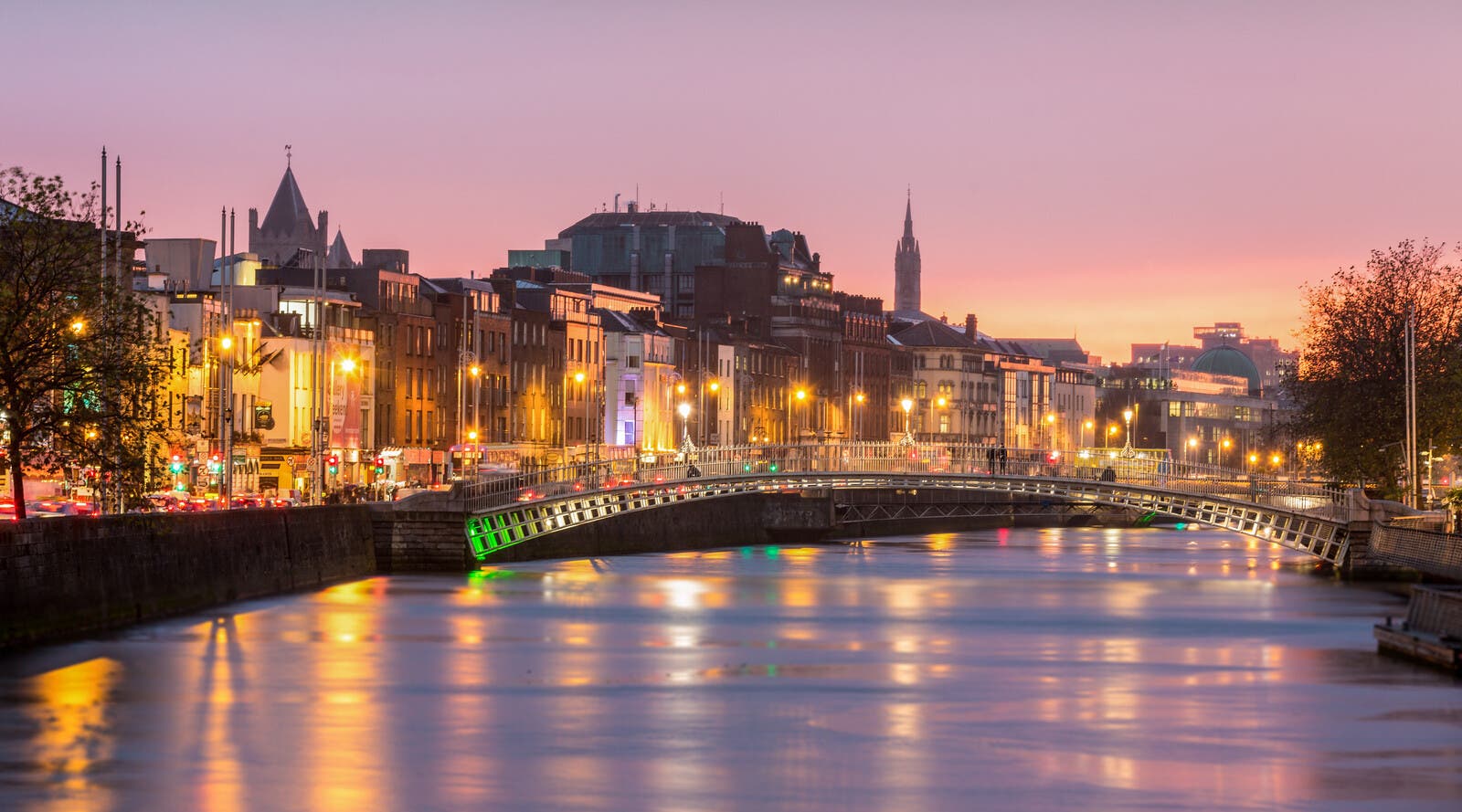 An image of Dublin in the evening
