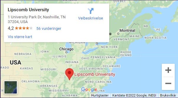 Image of Lipscomb on the map