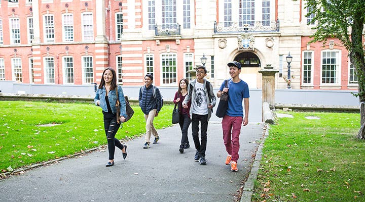 Sheffield students outside campus
