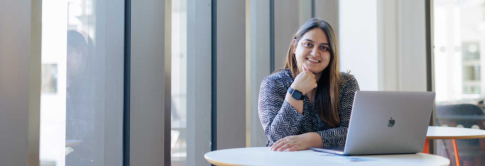 A Teesside ISC students on a computer