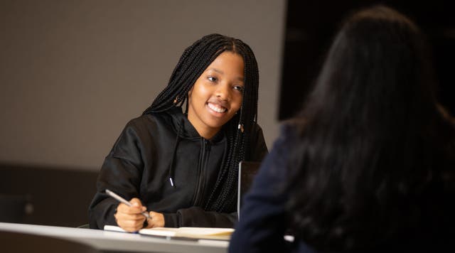 Two students studying together