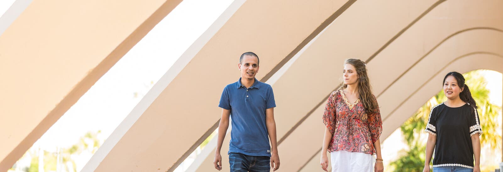 Students walking together on campus
