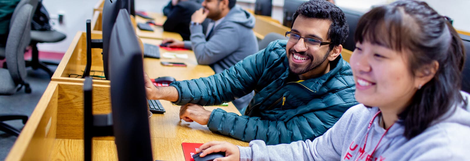 Students working together in a computer lab