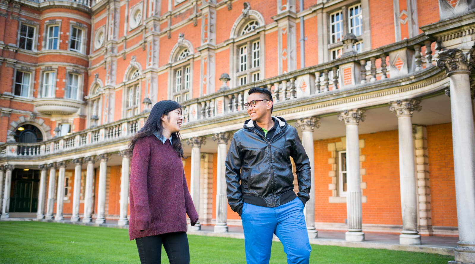 Students outside RHUL campus