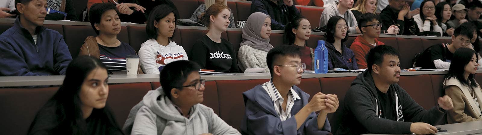 Teesside University students in a lecture hall