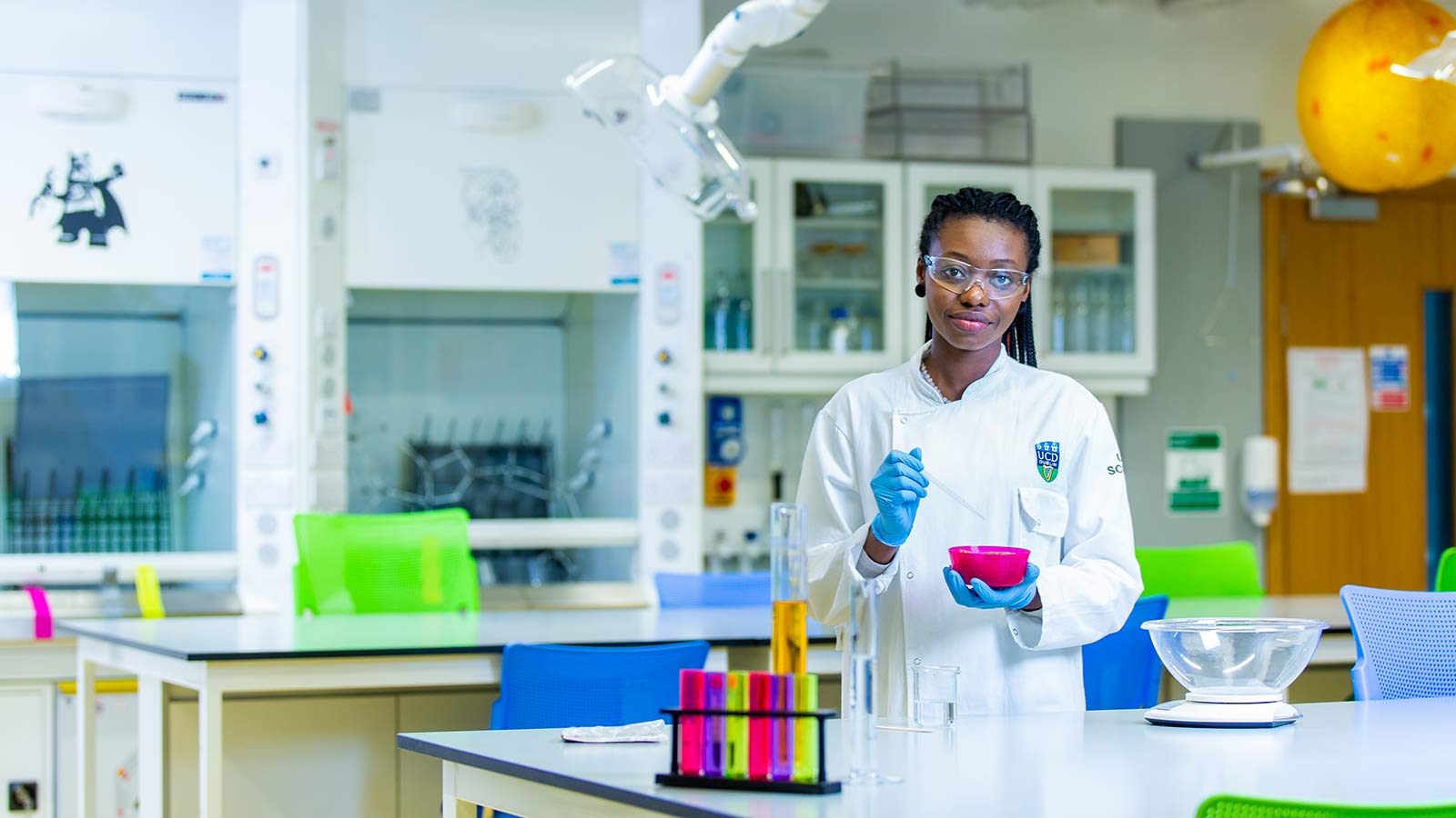 A student in a science lab