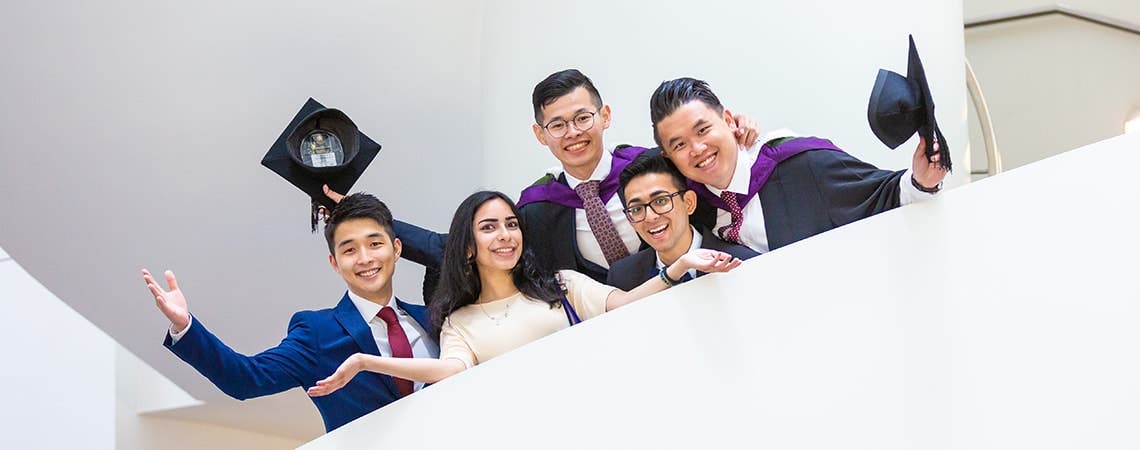 International students at their graduation ceremony