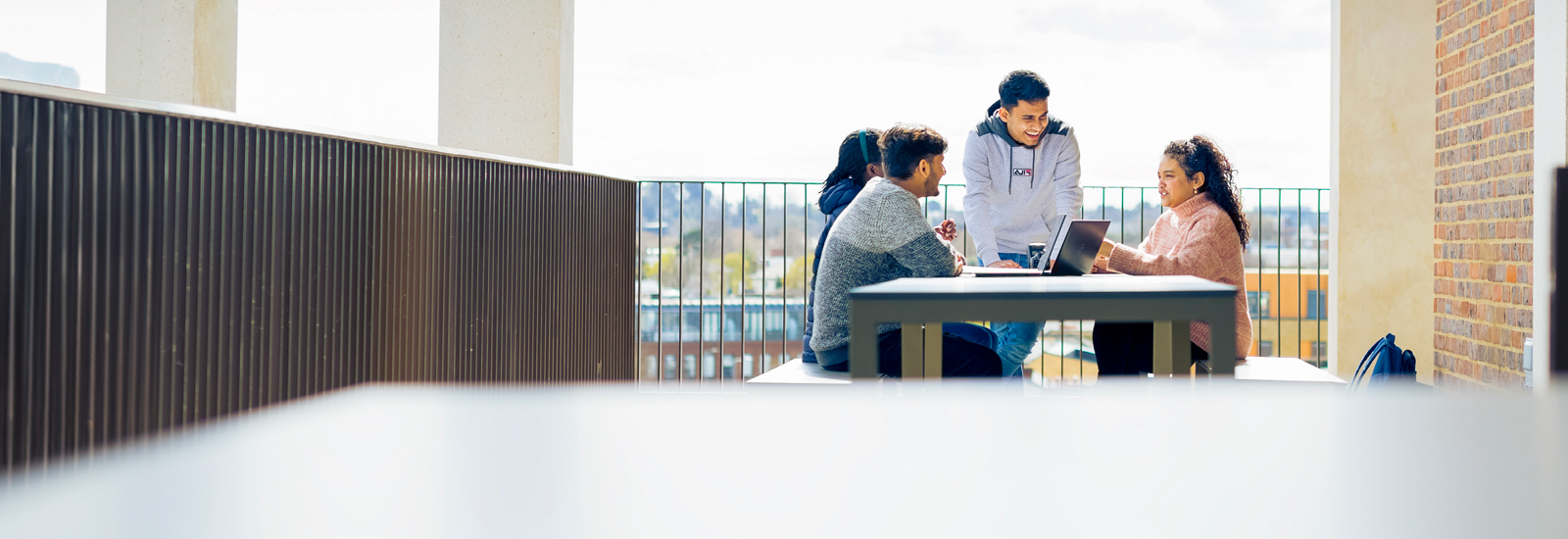 Kingston ISC students on campus working together