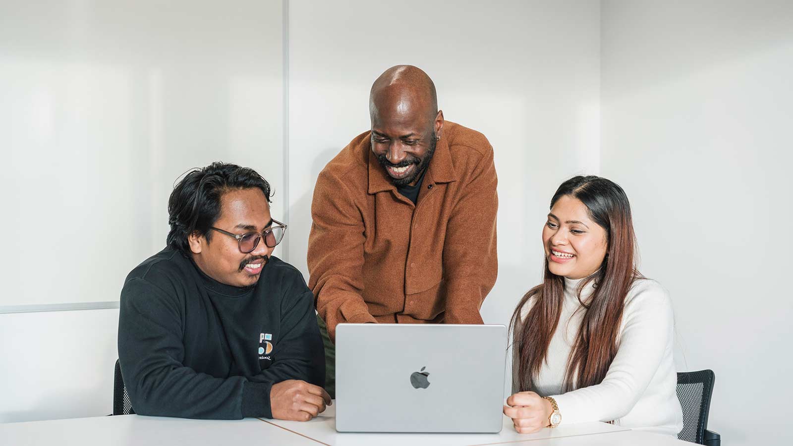 Students working together in class