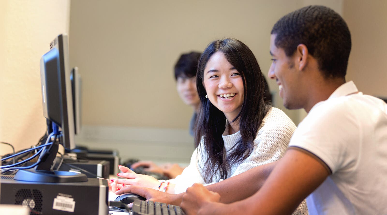 Students working on computers