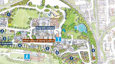 萨里大学的校园地图