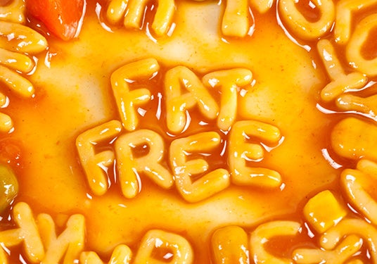 Alphabet soup 'FAT FREE'