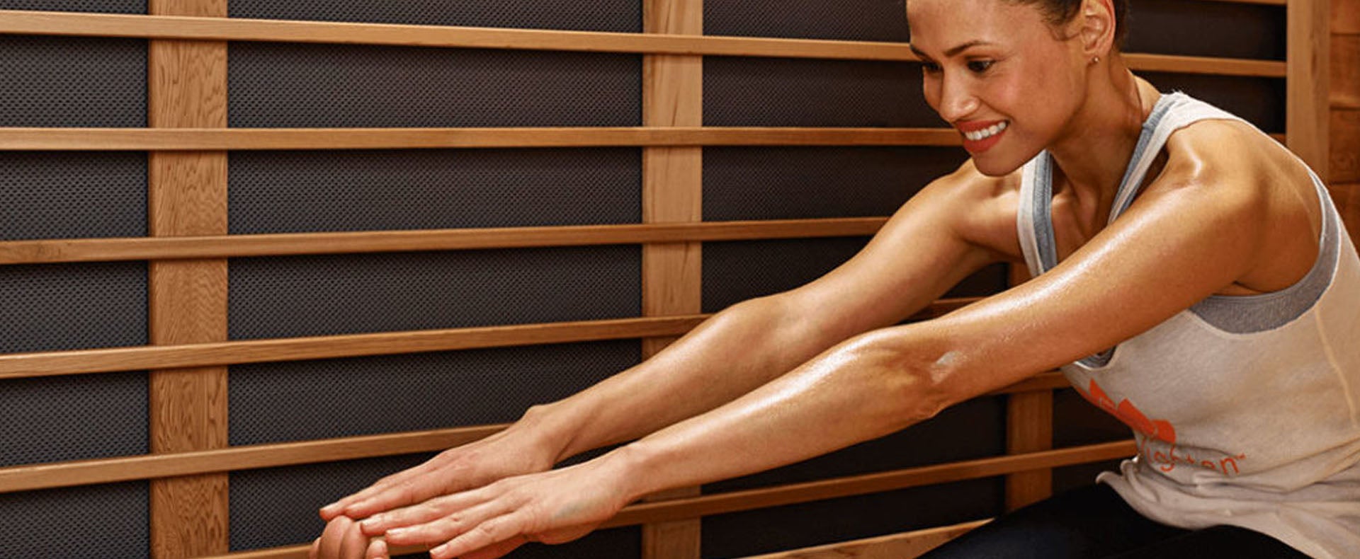 Stretch in sauna