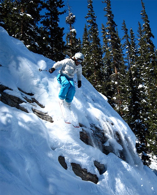 Alison skiing