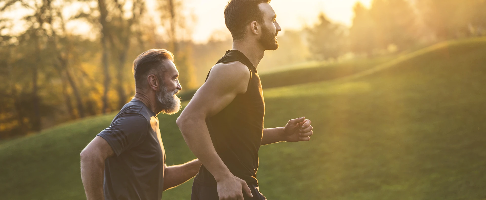 2 people running