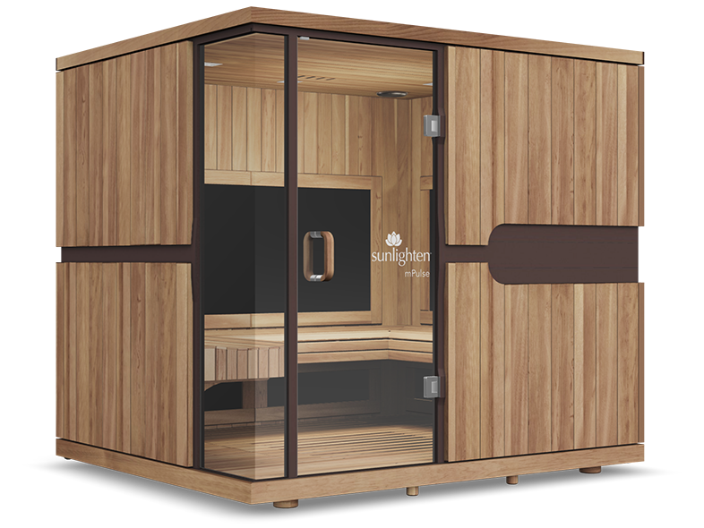 mPulse Empower 5 Person 3-in-1 Infrared Sauna in Eucalyptus - Left View