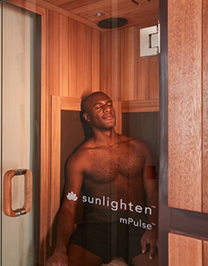Model in sauna