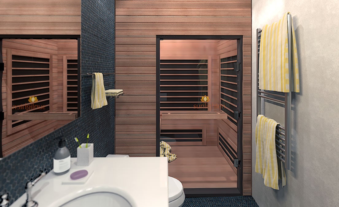 Bathroom with a Custom Sauna