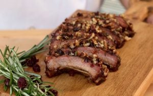 Pecan, Rosemary & Cranberry Crusted Holiday Ribs