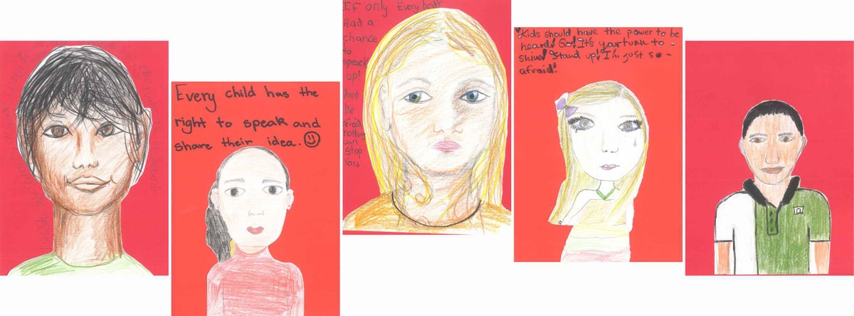 Drawings of faces by children