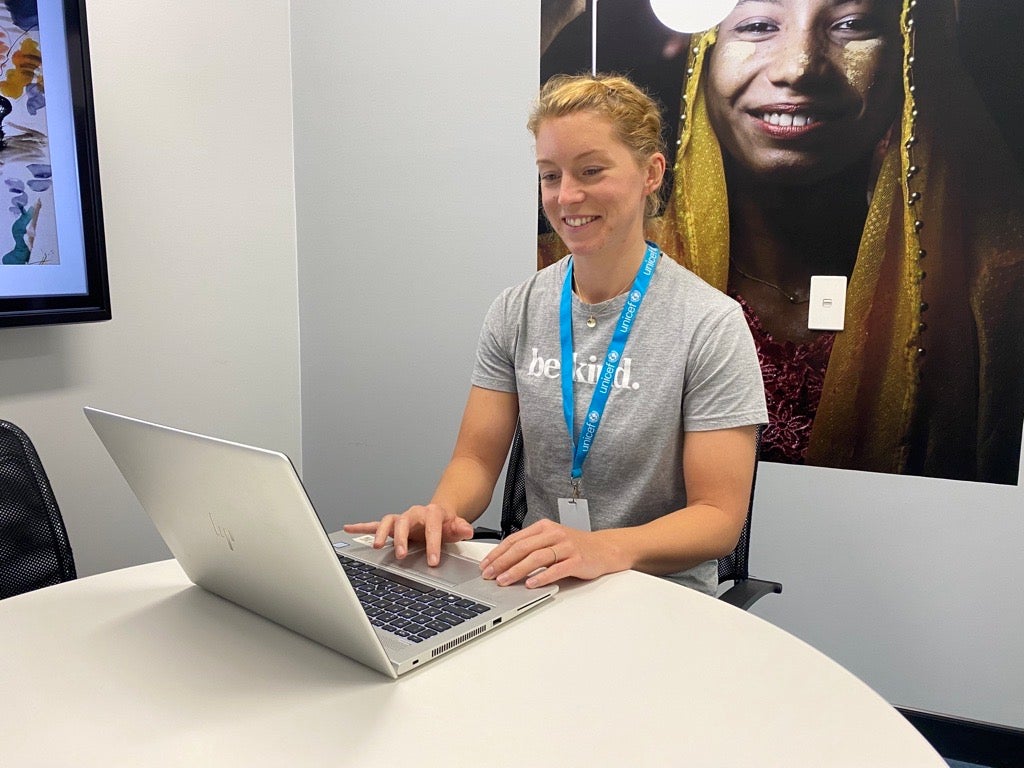 Linda at work at UNICEF