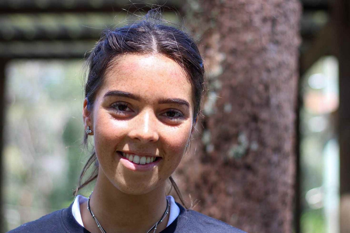 Marli poses for a photo during activity time at the NSW Youth Drought Summit.