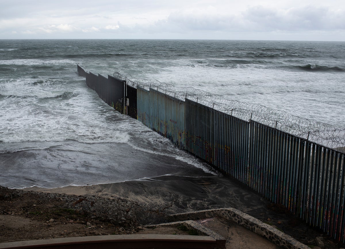 The US/Mexico border wall in Tijuana, Mexico on February 21, 2019