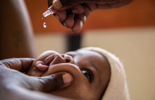 A child receiving vaccination