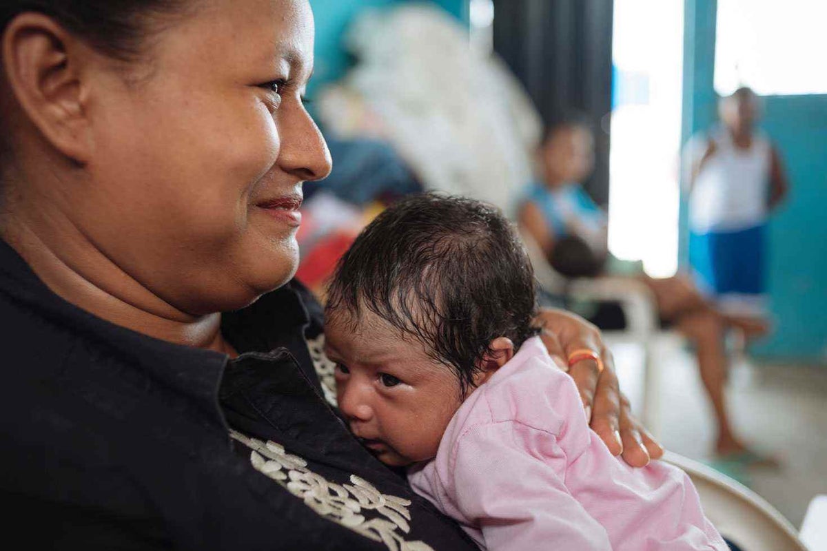 After their home in Ecuador was destroyed by an earthquake, Yajaira and her young family took shelter in a nearby school