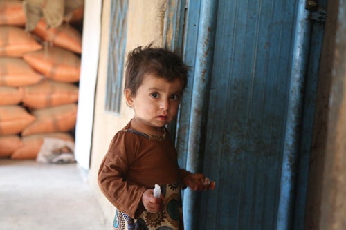 Afghan boy looking at the camera