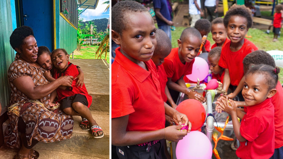 children play in Papua New Guinea