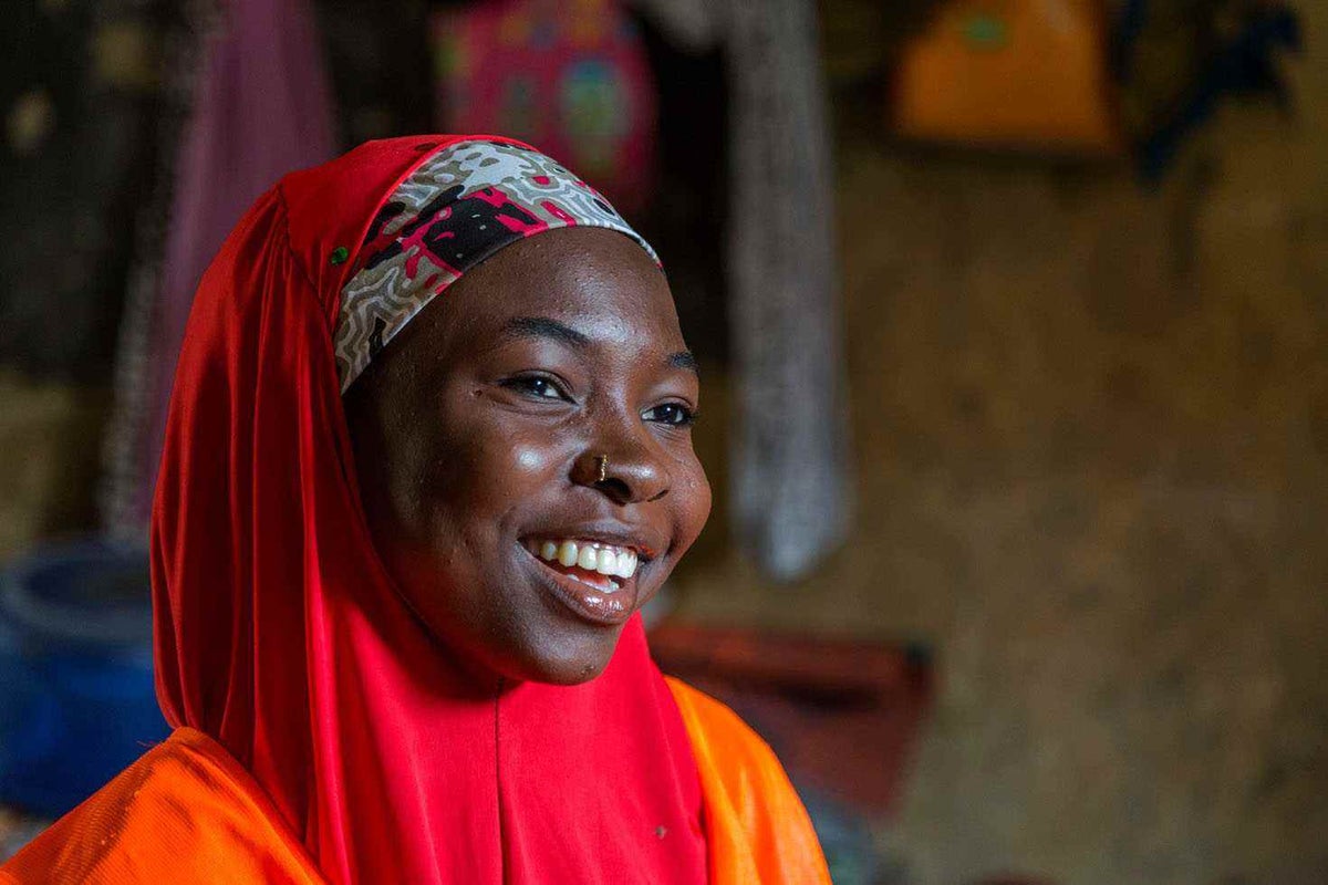 17-year-old Firdau escaped Boko Haram’s violence in Nigeria and now volunteers with UNICEF at a camp for displaced people.
