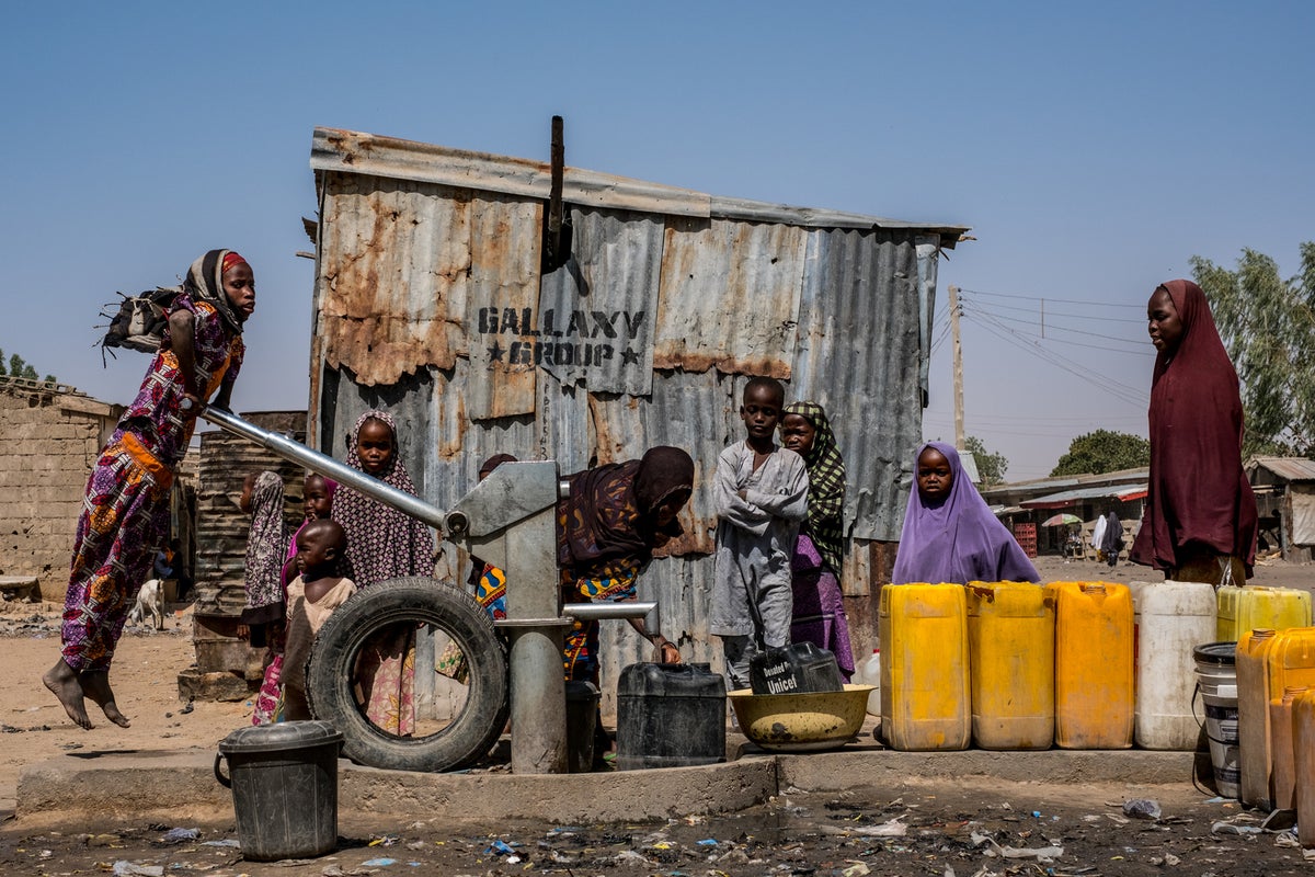 Children at borehole in Nigeria