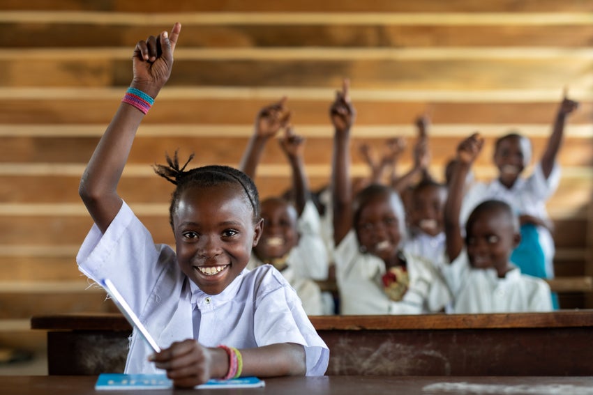 Children learning in a classroom