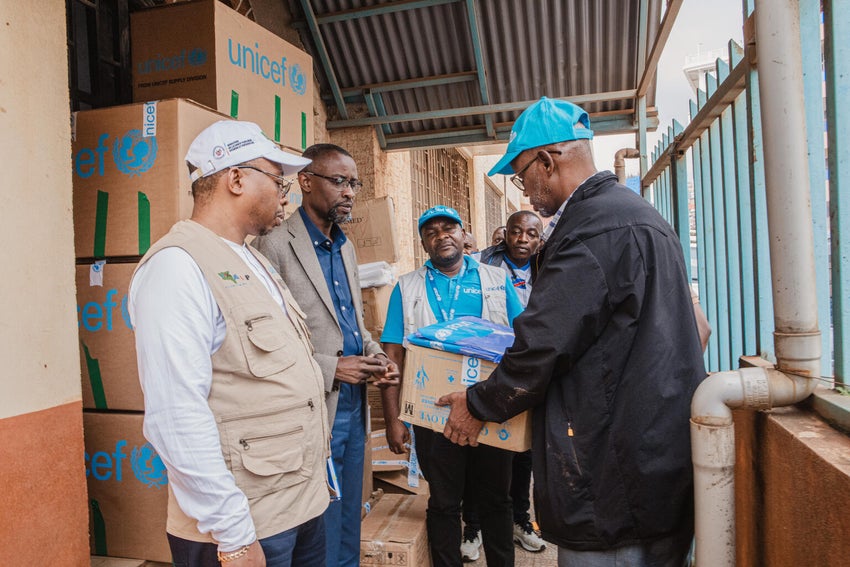 During the 2026 Ebola outbreak, UNICEF delivered a first batch of supplies in the DRC, including personal protective equipment, to response teams in the DRC.